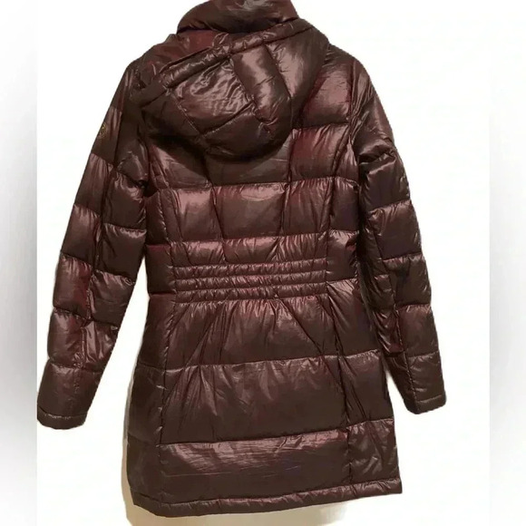Calvin Klein Women’s Premium Down Puffer Coat w/ Hood Maroon Sz. XS - Picture 4 of 11